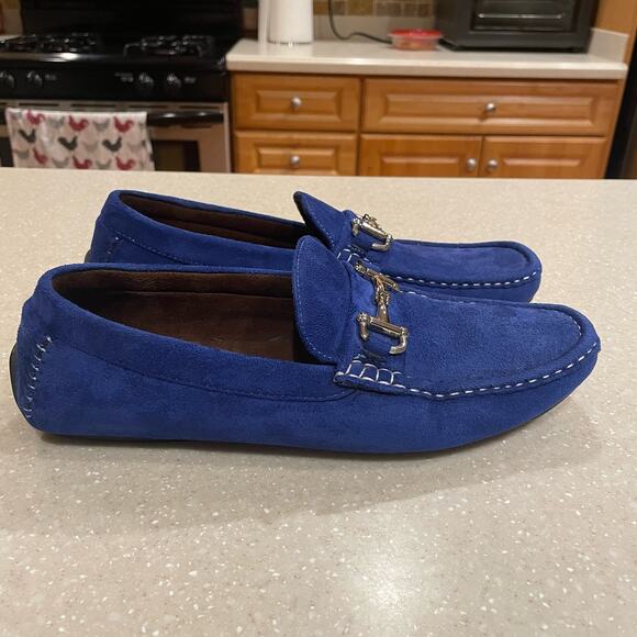 David Stone Slip On Loafers Comfy Blue Men's Drivers Shoes Size 8 - Picture 10 of 10
